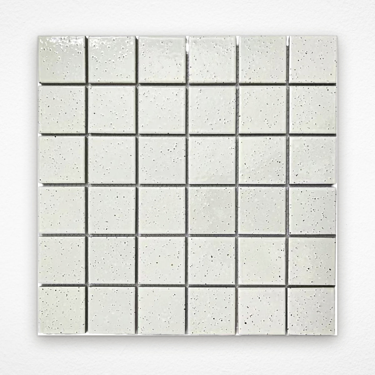 Tokyo Gloss Square Mosaic Tile 48x48 White Speckled