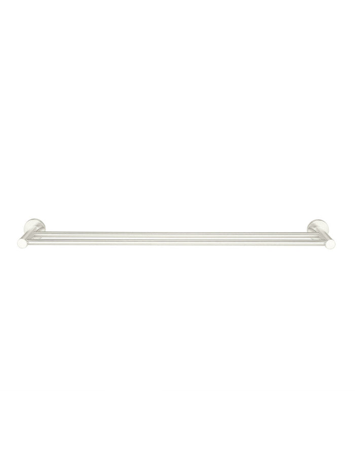 Round Double Towel Rail 600mm in Brushed Nickel | Meir #Colour_Brushed Nickel