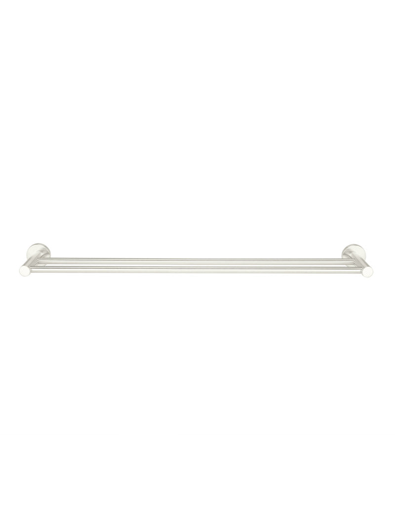 Round Double Towel Rail 600mm in Brushed Nickel | Meir