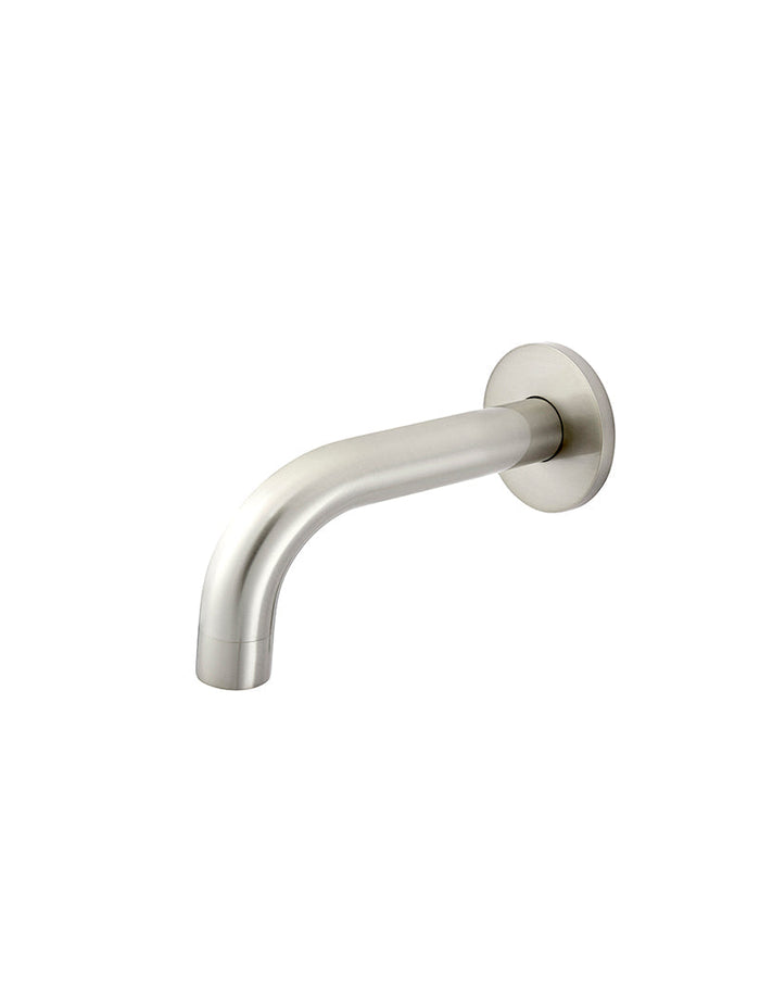 Round Curved Spout 130mm in Brushed Nickel | Meir #Colour_Brushed Nickel