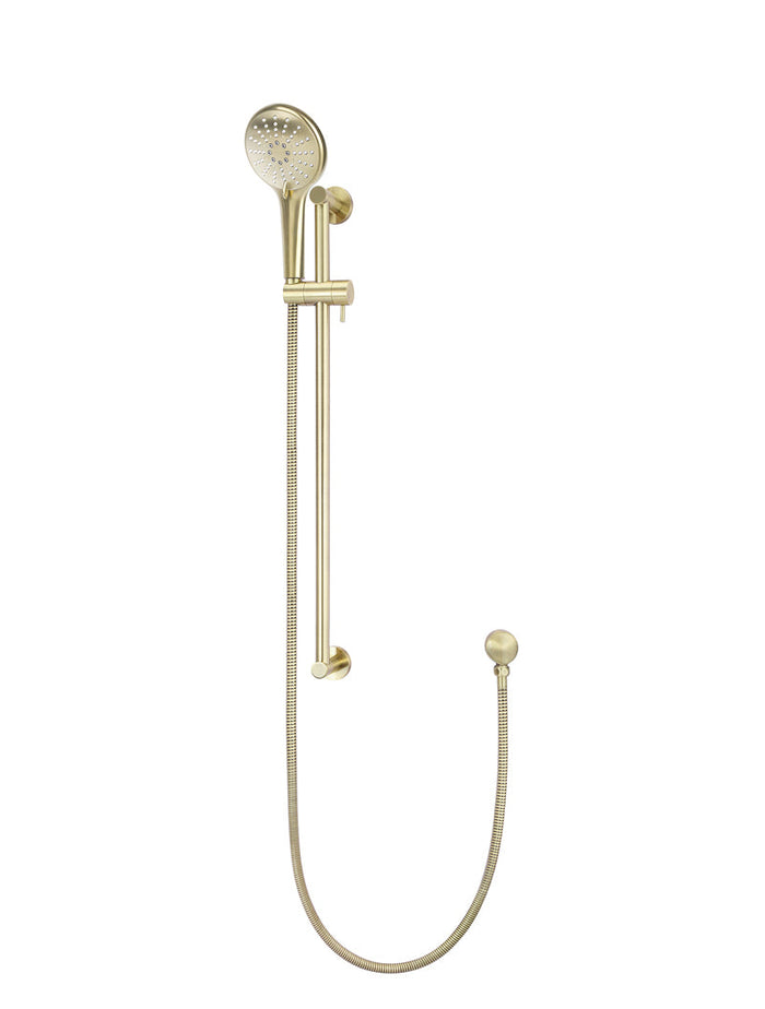 Round Three Function Hand Shower on Rail Column in Tiger Bronze | Meir #Colour_Tiger Bronze