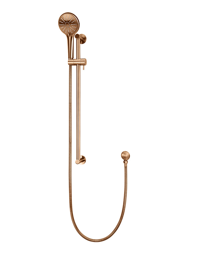 Lustre Bronze - Round Three Function Hand Shower on Rail Column