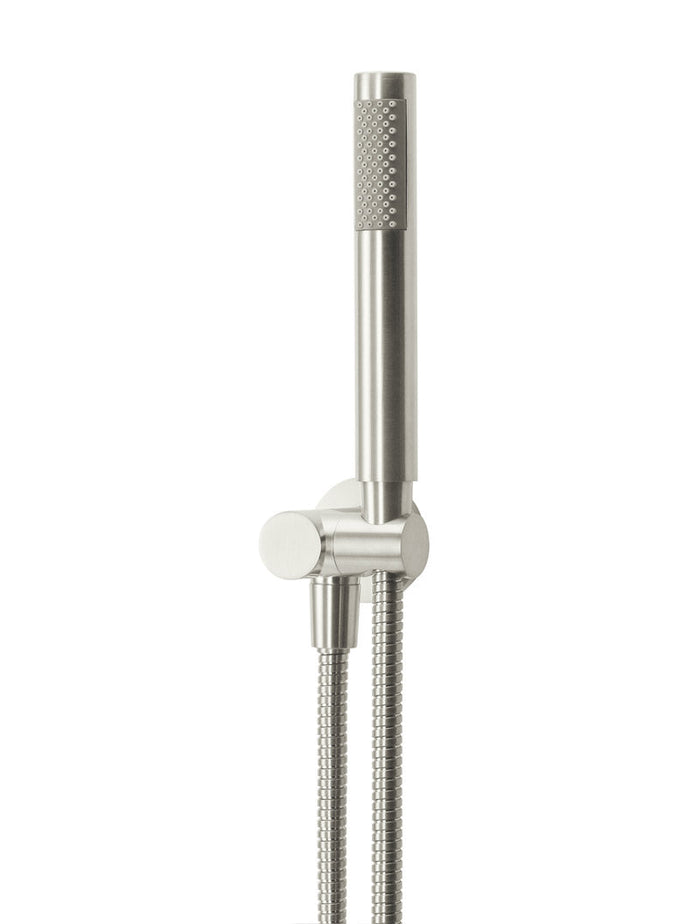 Round Shower on Swivel Bracket in Brushed Nickel | Meir #Colour_Brushed Nickel