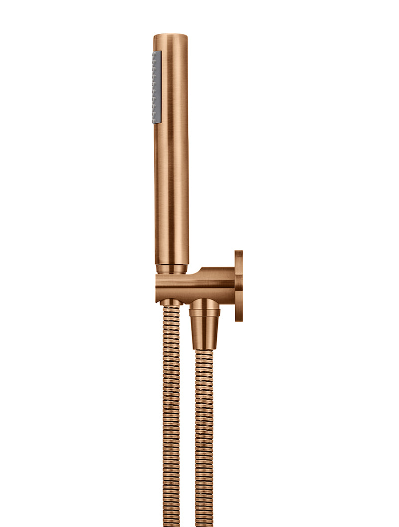 Round Hand Shower on Fixed Bracket in Lustre Bronze | Meir