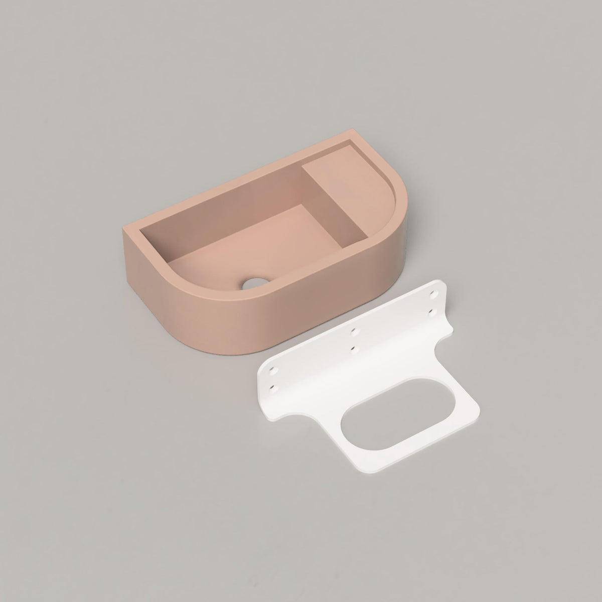 Nood Co Loop 01 Concrete Basin in Blush Pink | Nood Co