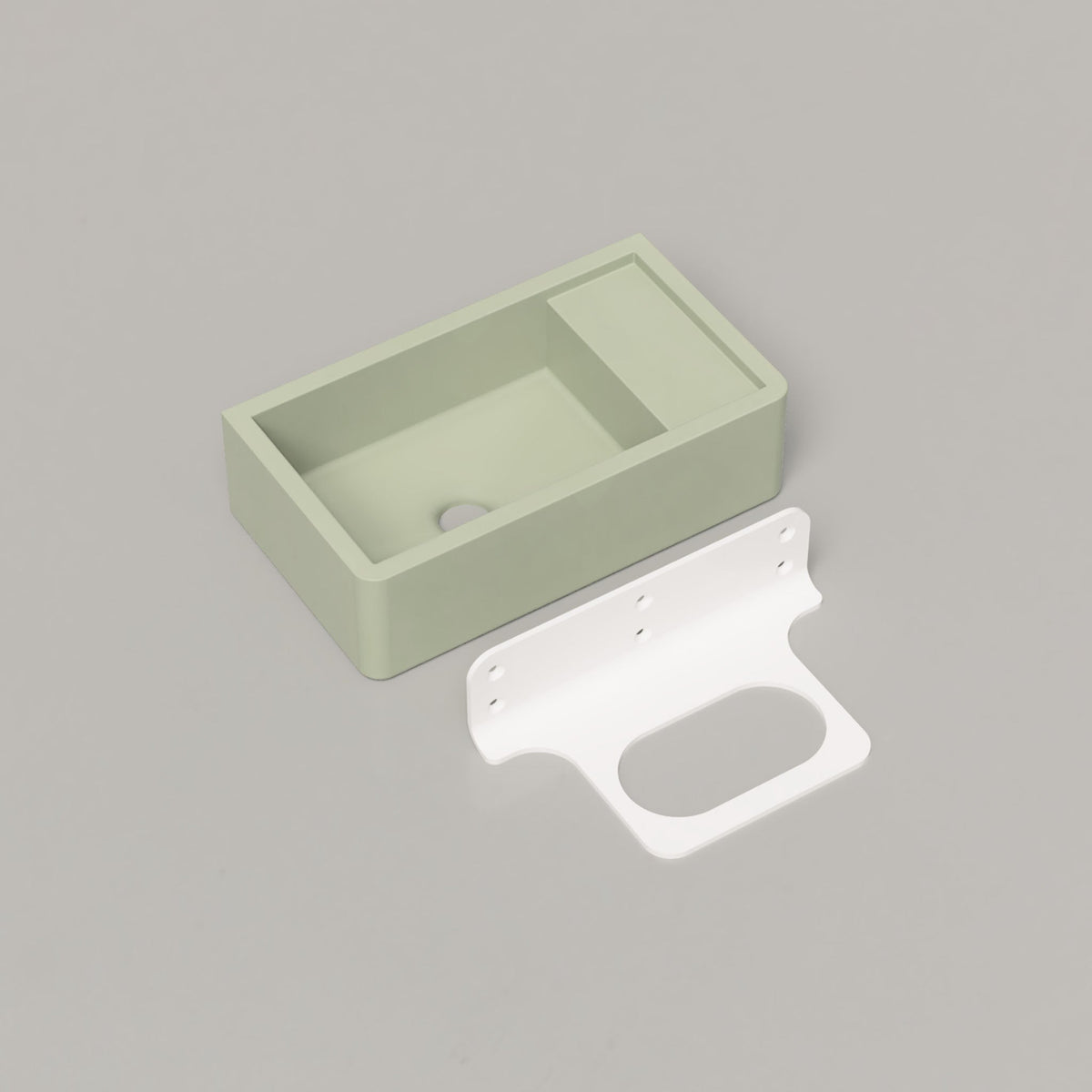 Nood Co Shelf 01 Concrete Basin in Mint | Nood Co