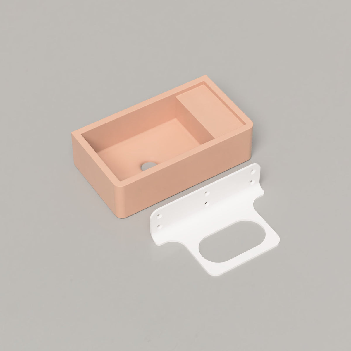 Nood Co Shelf 01 Concrete Basin in Pastel Peach | Nood Co