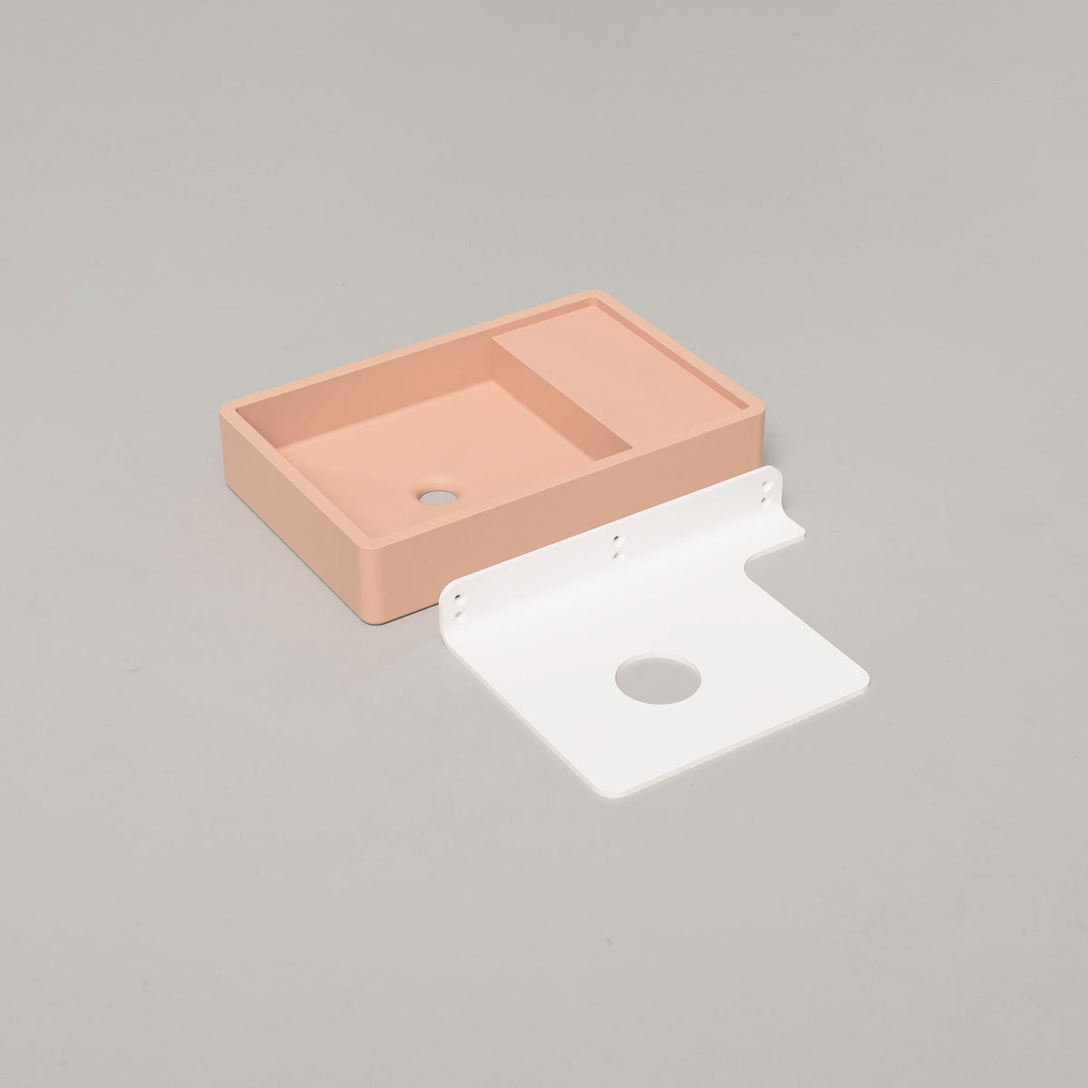 Nood Co Shelf 03 Concrete Basin in Pastel Peach | Nood Co