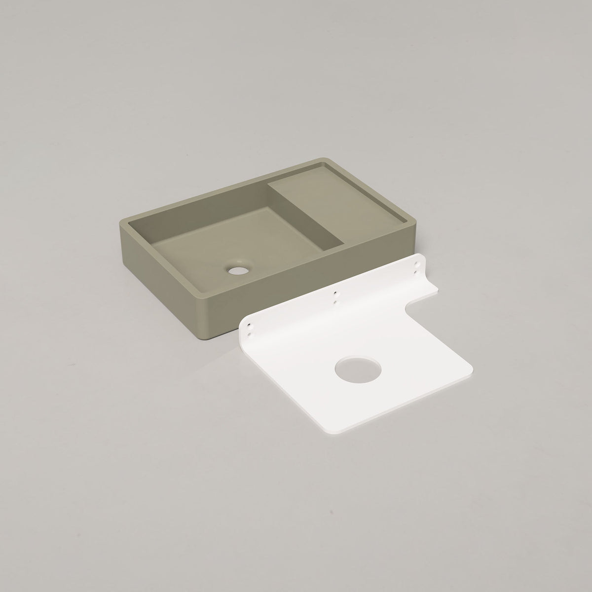 Nood Co Shelf 03 Concrete Basin in Sage | Nood Co