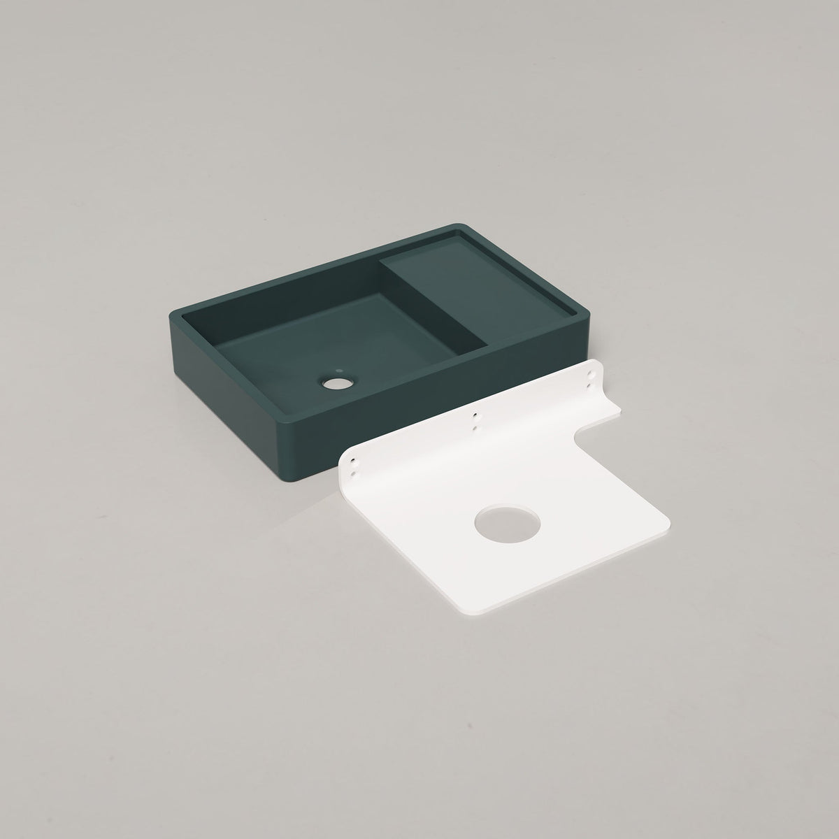 Nood Co Shelf 03 Concrete Basin in Teal | Nood Co