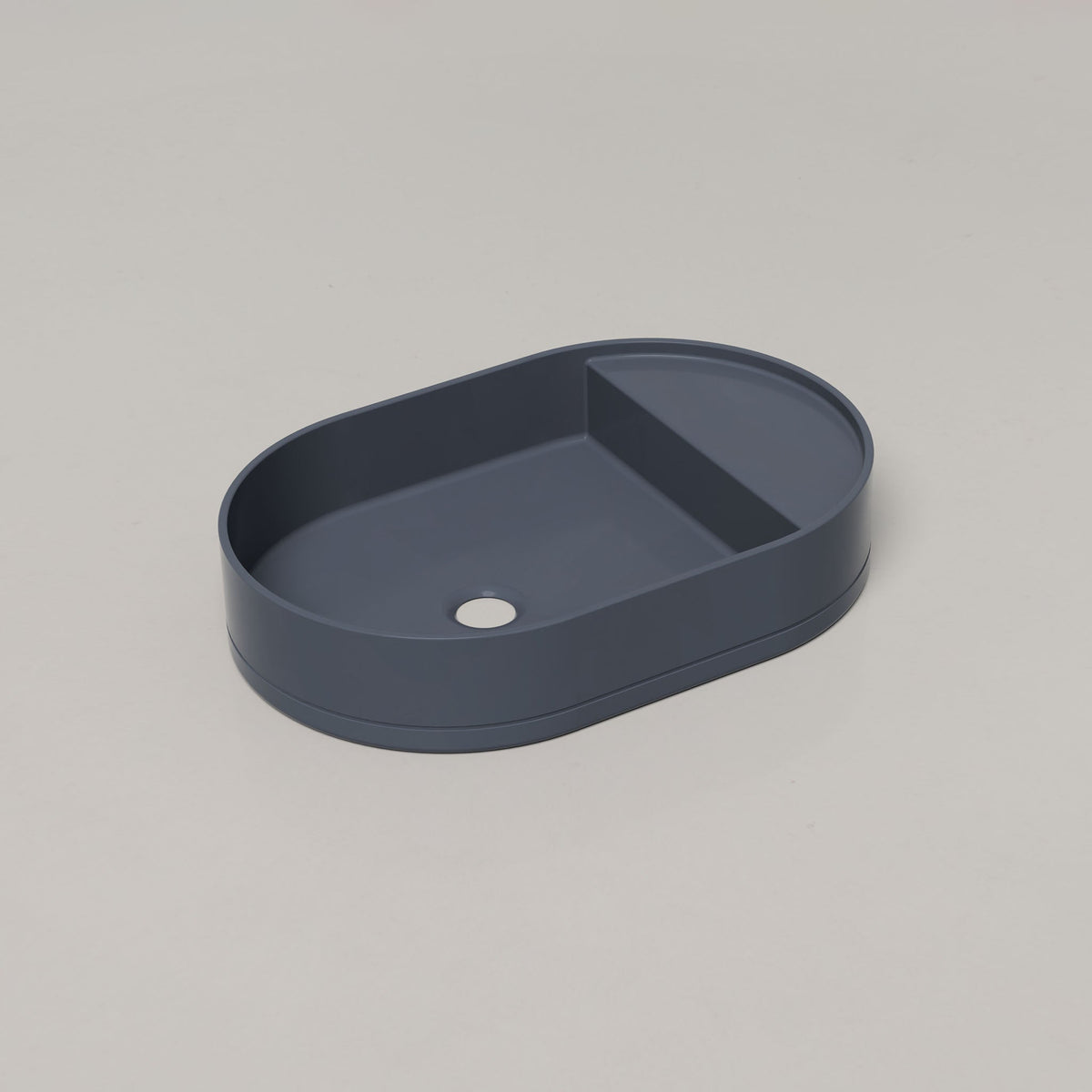 Nood Co Shelf Oval Concrete Basin in Copan Blue | Nood Co