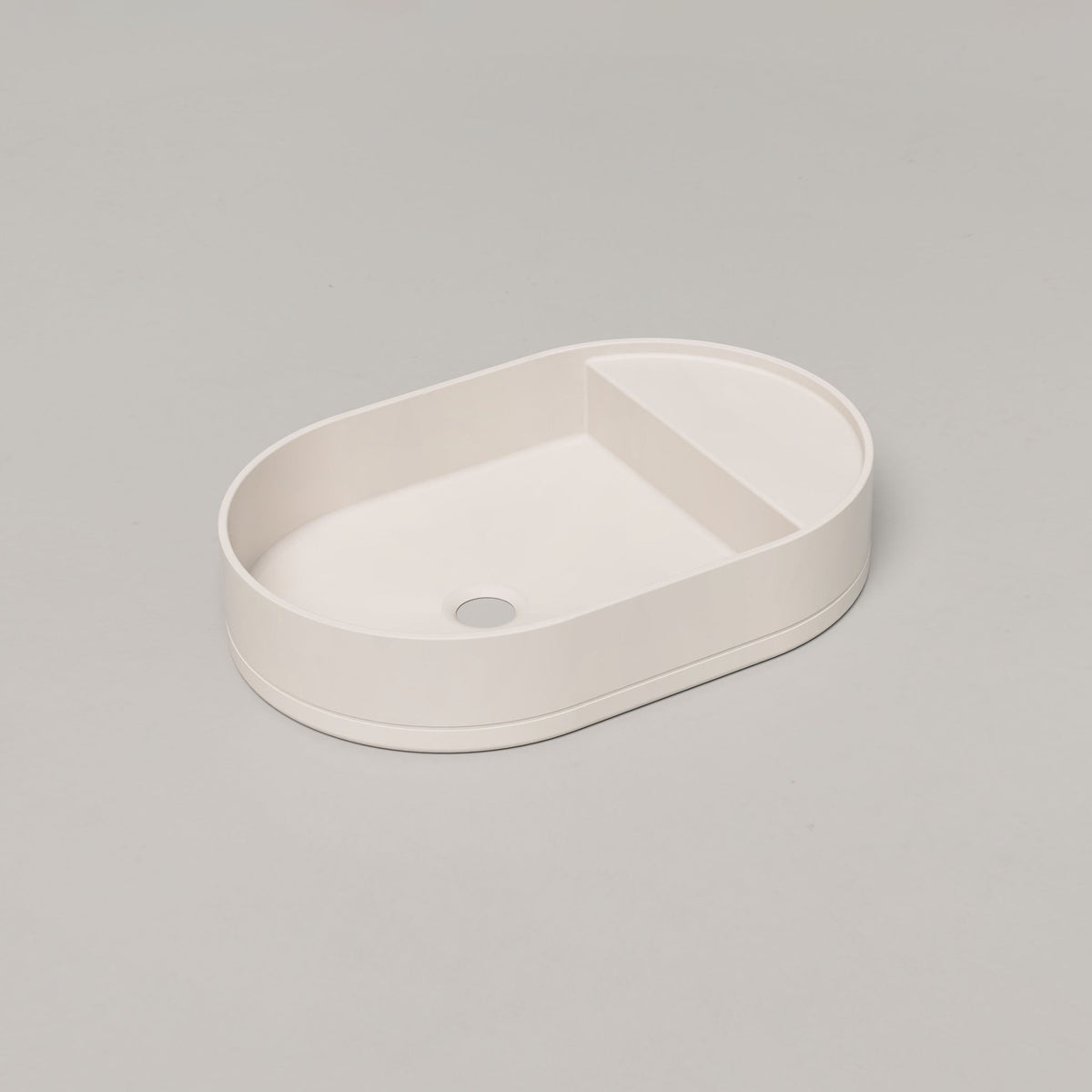 Nood Co Shelf Oval Concrete Basin in Morning Mist | Nood Co