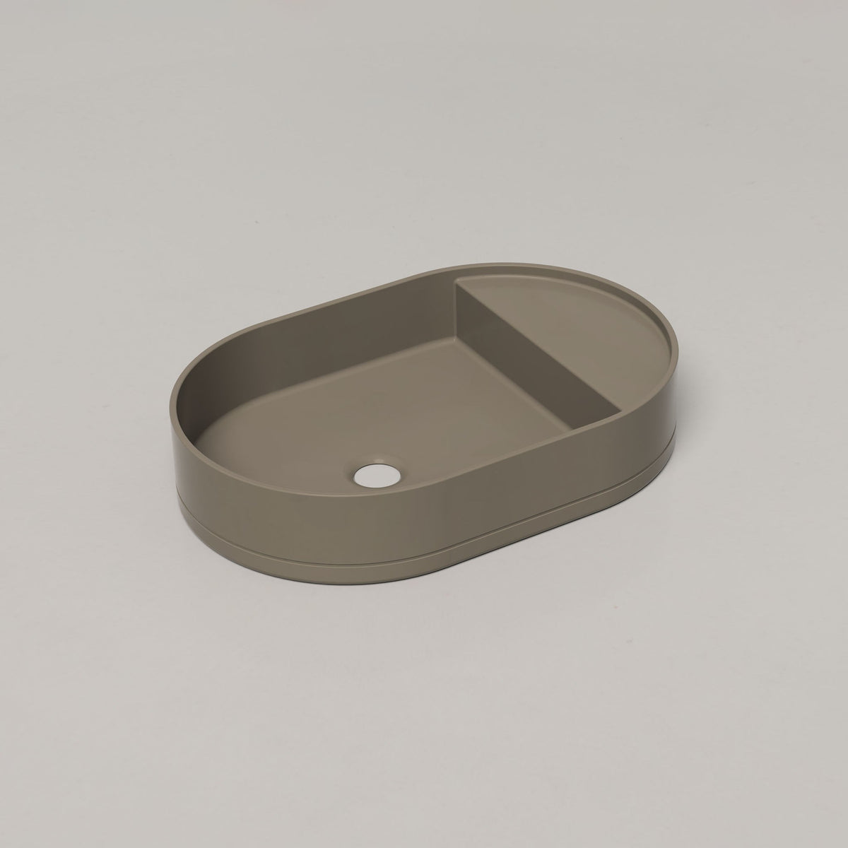 Nood Co Shelf Oval Concrete Basin in Olive | Nood Co