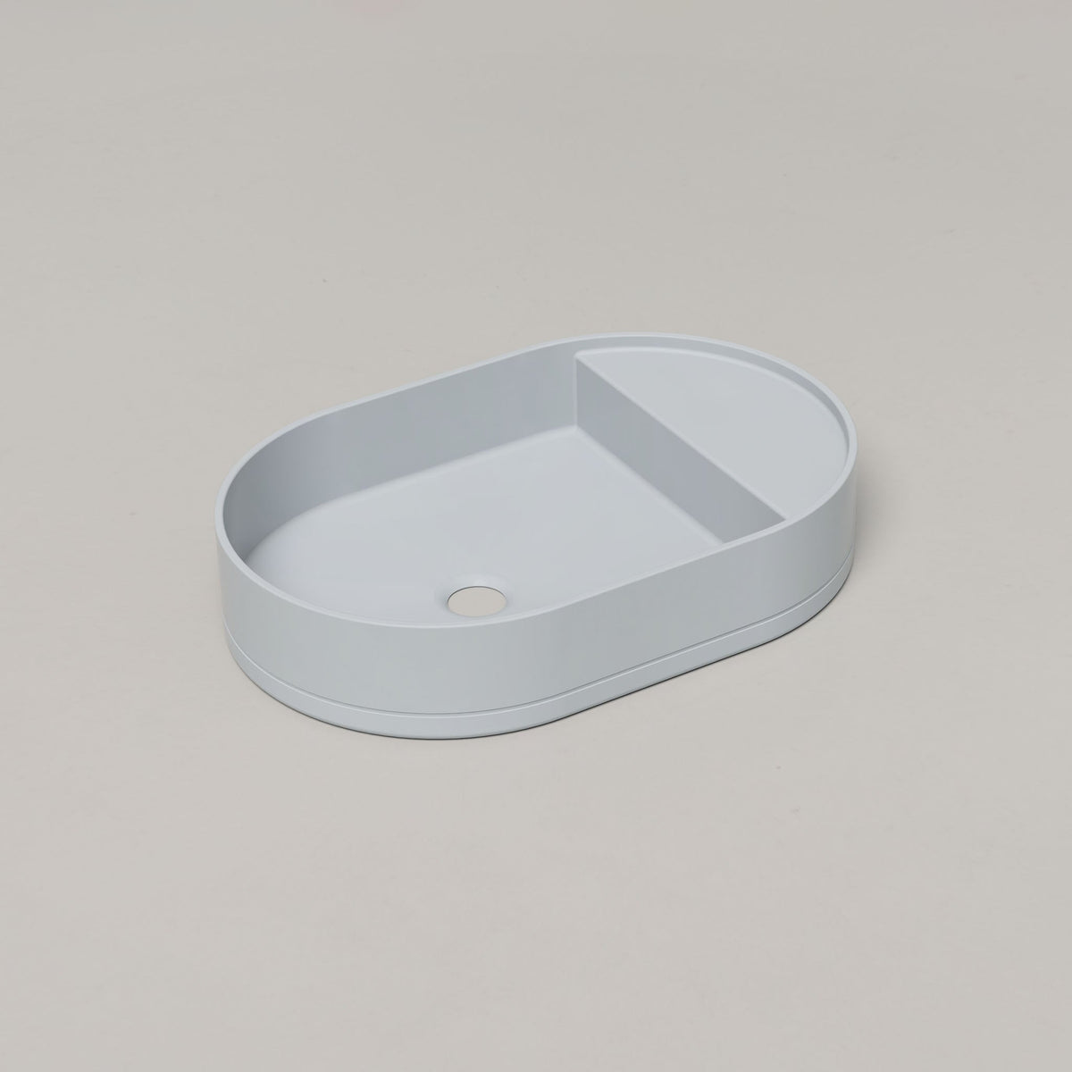 Nood Co Shelf Oval Concrete Basin in Powder Blue | Nood Co