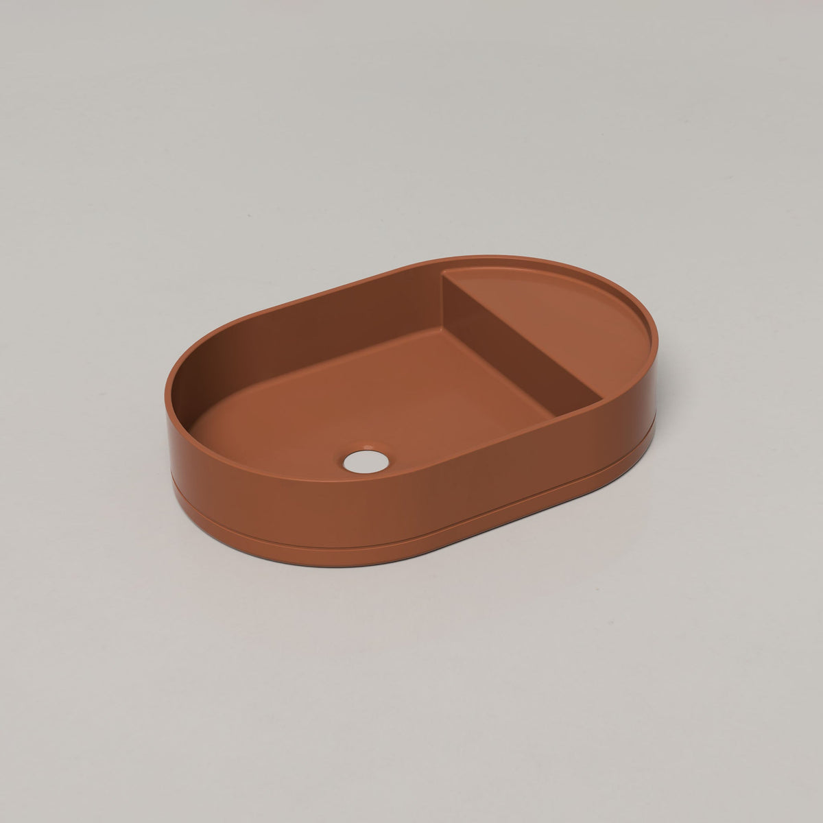 Nood Co Shelf Oval Concrete Basin in Rust | Nood Co