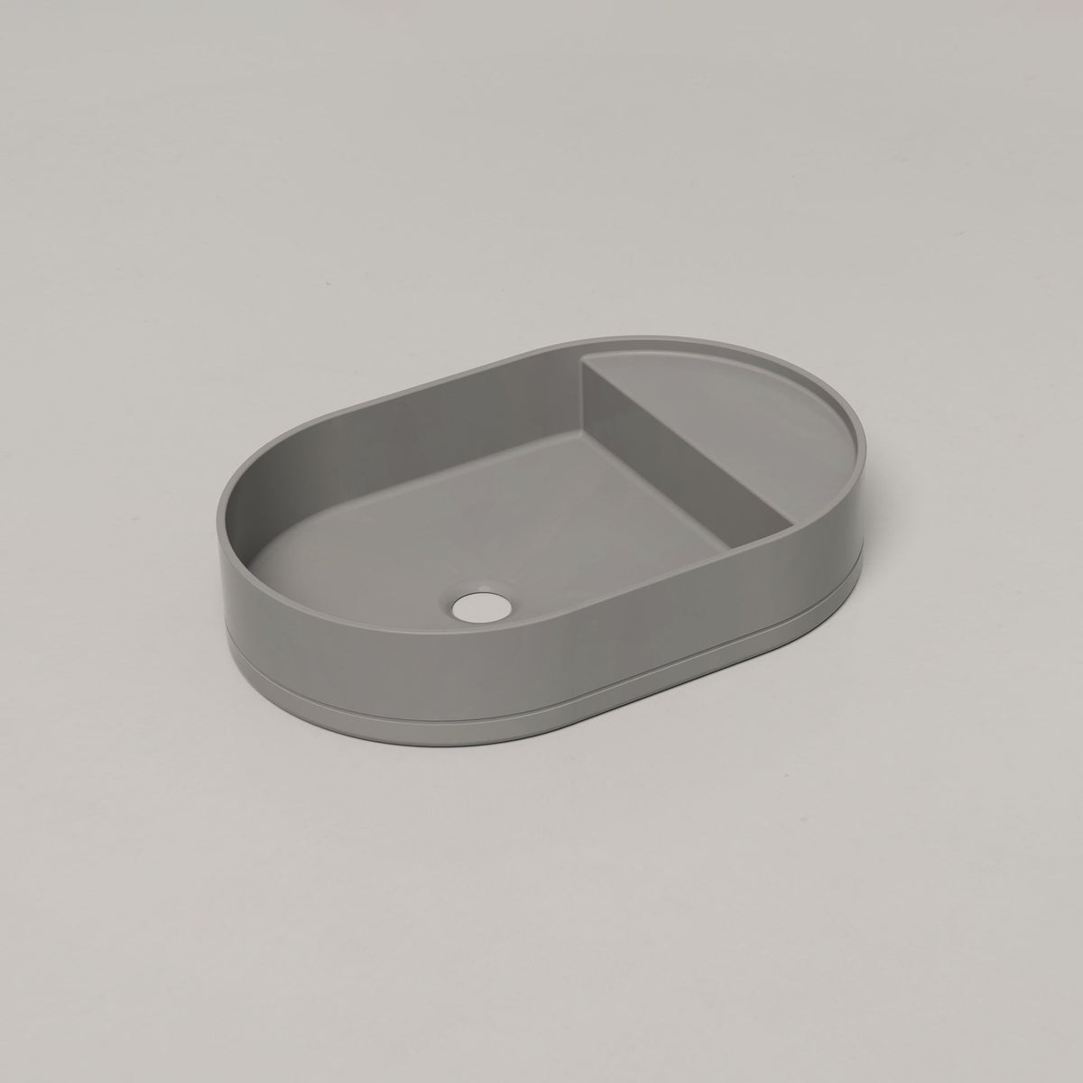 Nood Co Shelf Oval Concrete Basin in Sky Grey | Nood Co