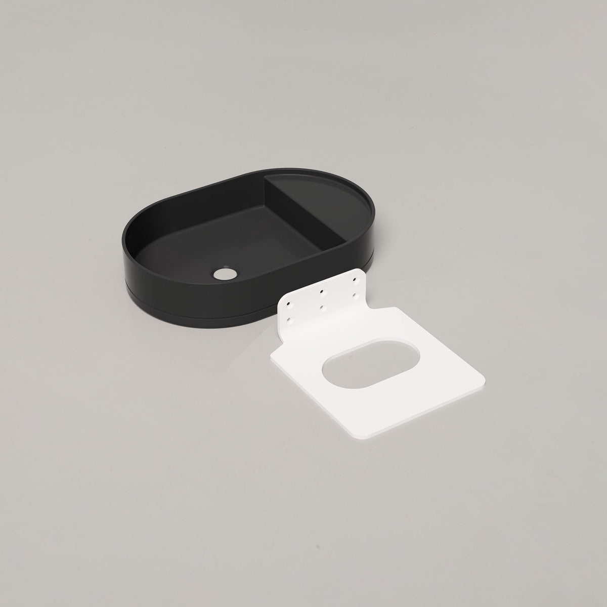 Nood Co Shelf Oval Concrete Basin in Charcoal | Nood Co