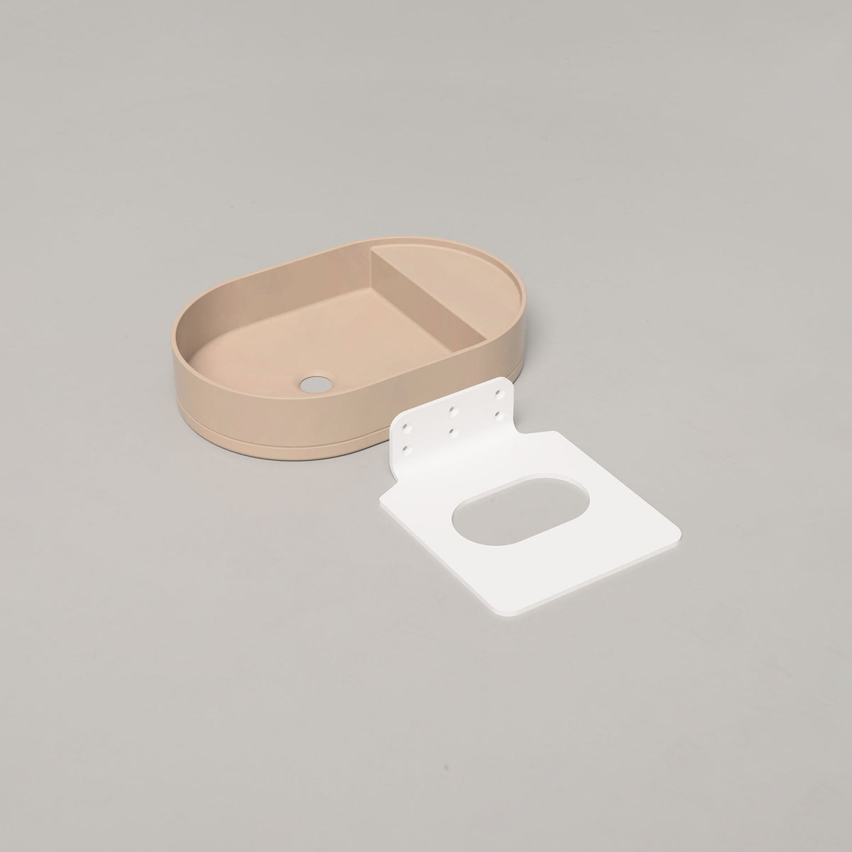 Nood Co Shelf Oval Concrete Basin in Mushroom | Nood Co