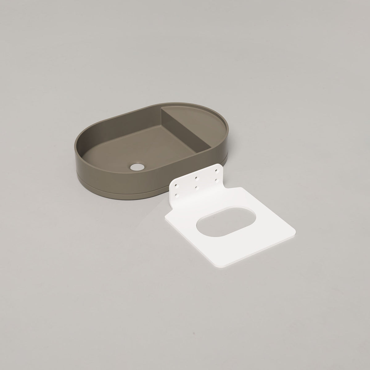 Nood Co Shelf Oval Concrete Basin in Olive | Nood Co