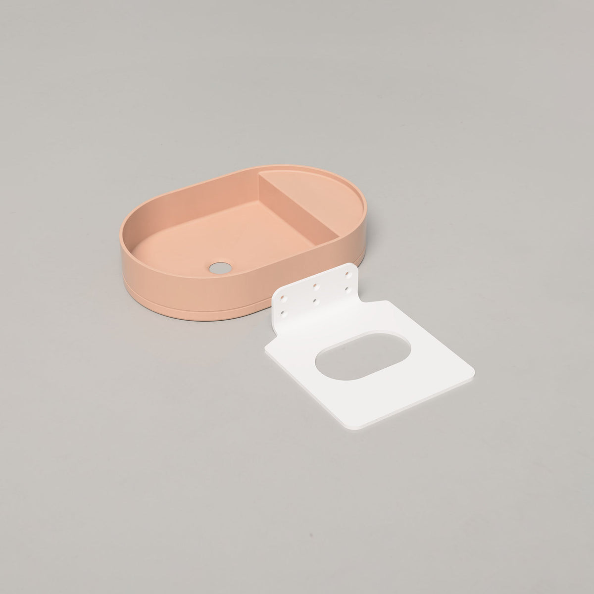 Nood Co Shelf Oval Concrete Basin in Pastel Peach | Nood Co