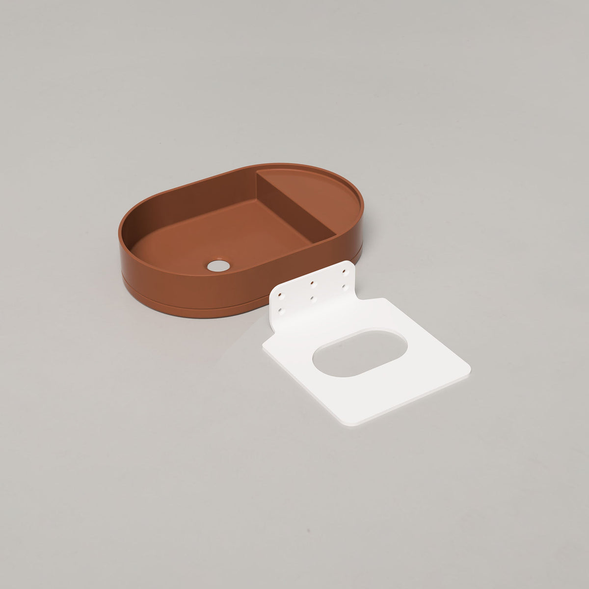 Nood Co Shelf Oval Concrete Basin in Rust | Nood Co