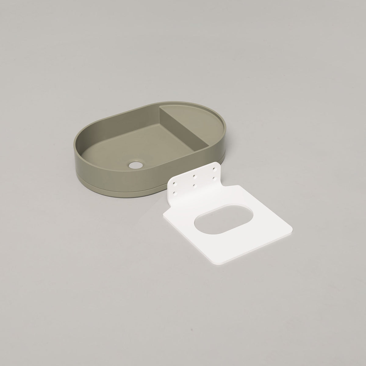 Nood Co Shelf Oval Concrete Basin in Sage | Nood Co