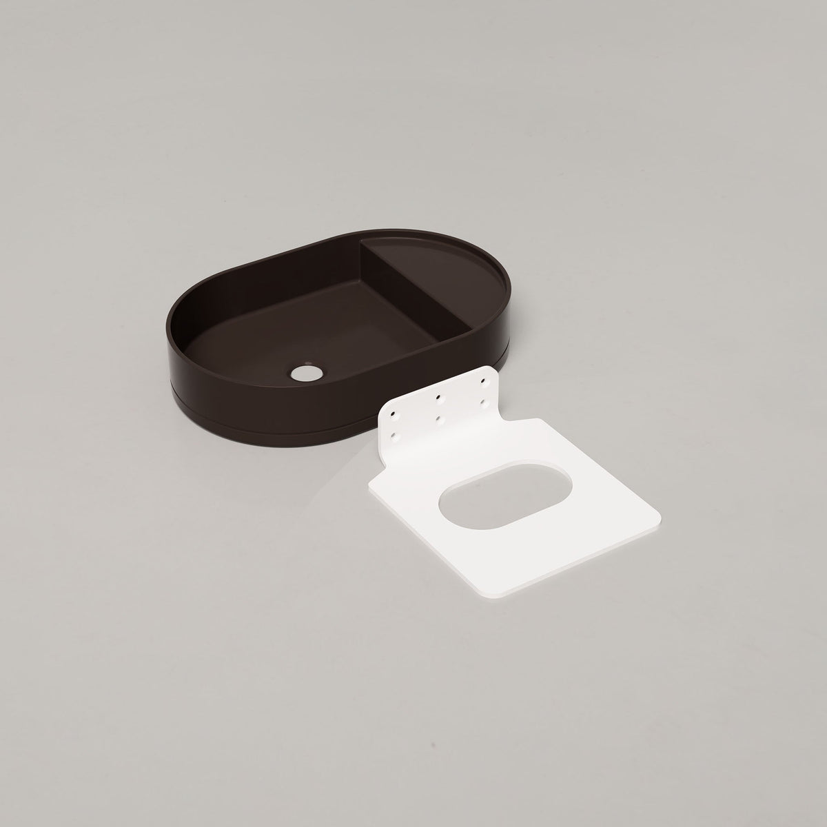 Nood Co Shelf Oval Concrete Basin in Slate | Nood Co