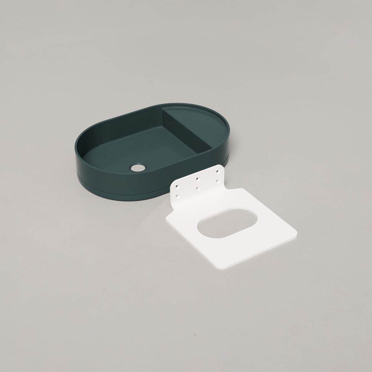 Nood Co Shelf Oval Concrete Basin in Teal | Nood Co