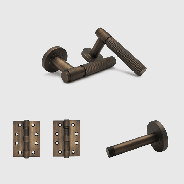 Passage Linear Door Handle Package in Aged Bronze | Zephra #Finish_Aged Bronze