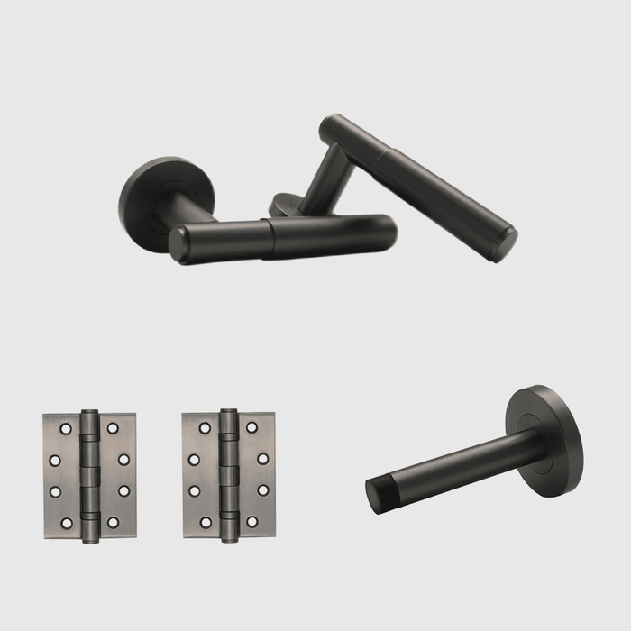 Passage Luma Door Handle Package in Gunmetal | Zephra #Finish_Gunmetal