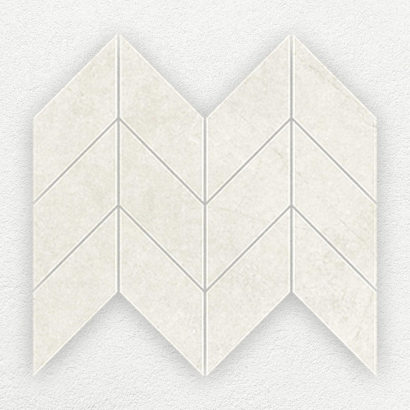 Pietra Ivory porcelain chevron mosaic sheet
