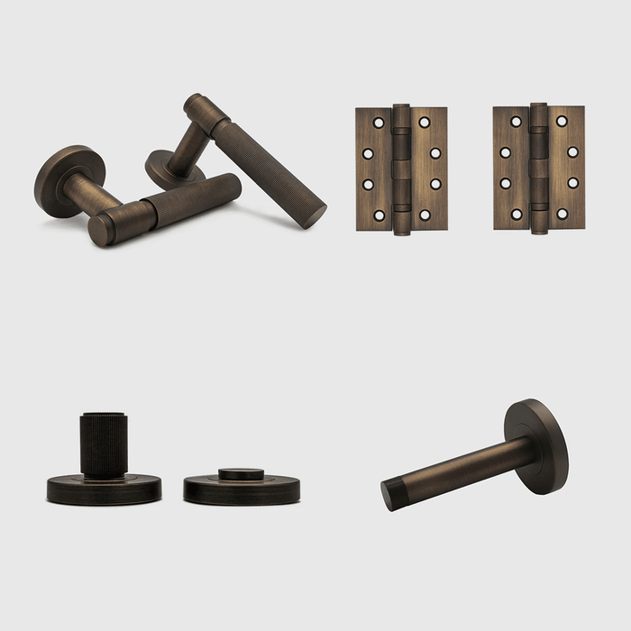 Privacy Linear Door Handle Package in Aged Bronze | Zephra #Finish_Aged Bronze