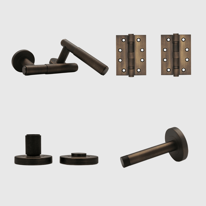 Privacy Luma Door Handle Package in Aged Bronze | Zephra #Finish_Aged Bronze