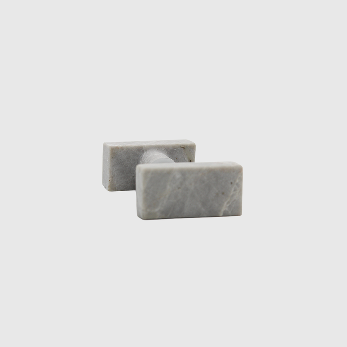 Stone Rectangular Shower Screen Knob in Hermes Grey Marble | Zephra #Finish_Hermes Grey Marble