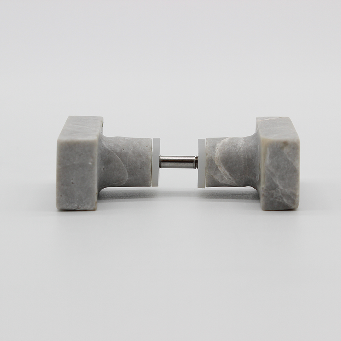 Stone Rectangular Shower Screen Knob in Hermes Grey Marble | Zephra #Finish_Hermes Grey Marble