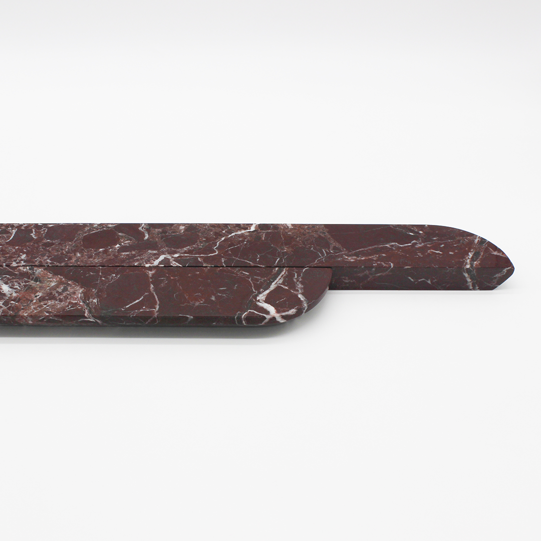 Stone Cabinet Pull in Rosso Levanto | Zephra