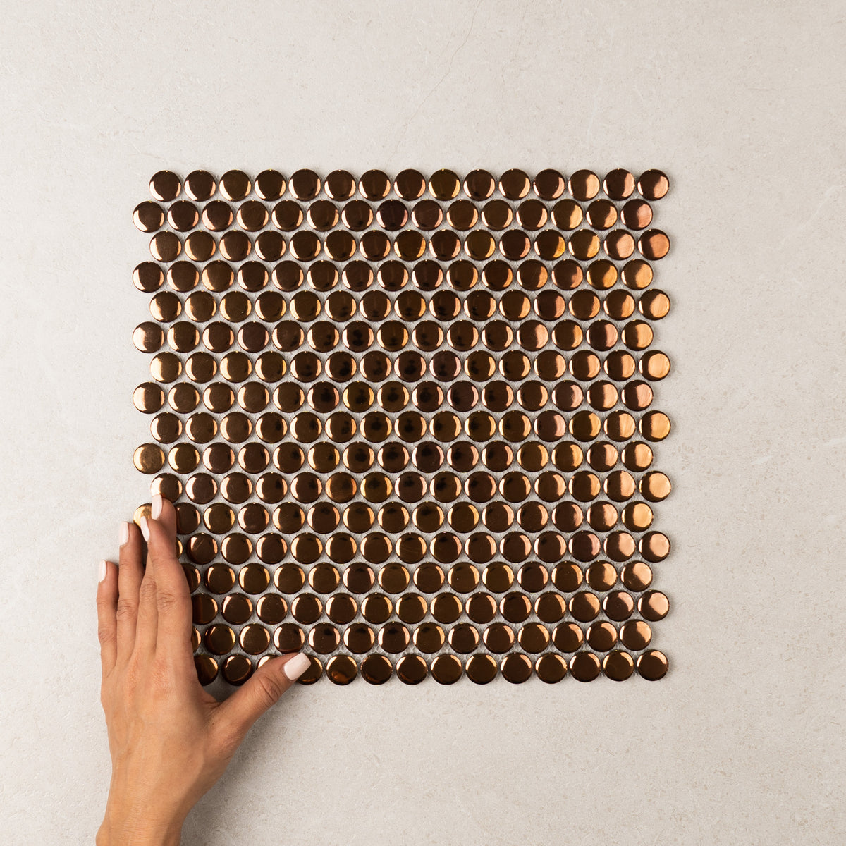 Rose Gold Penny Round Mosaic