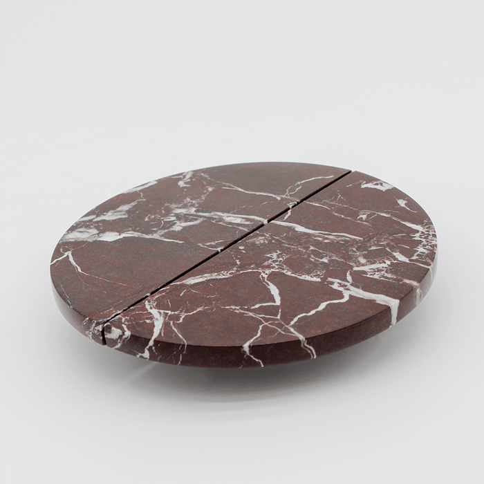 Stone Circular Cabinet Pull in Rosso Levanto | Zephra #Finish_Rosso Levanto