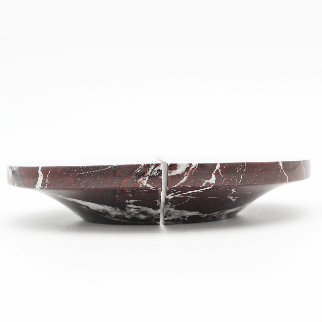 Stone Circular Cabinet Pull in Rosso Levanto | Zephra