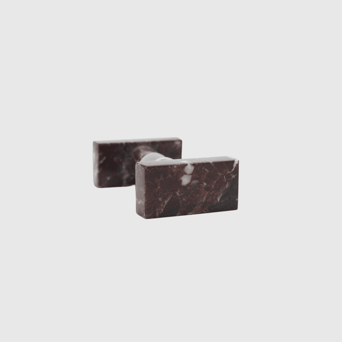 Stone Rectangular Shower Screen Knob in Rosso Levanto | Zephra #Finish_Rosso Levanto