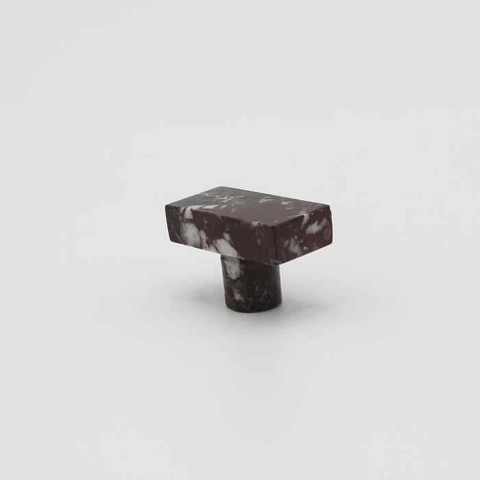 Stone Rectangular Shower Screen Knob in Rosso Levanto | Zephra #Finish_Rosso Levanto