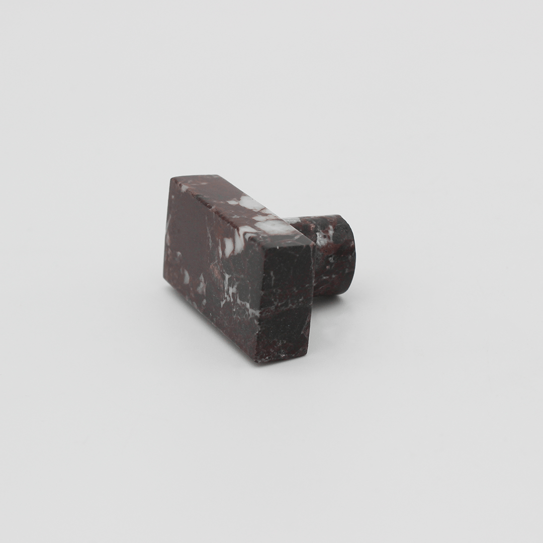 Stone Rectangular Shower Screen Knob in Rosso Levanto | Zephra