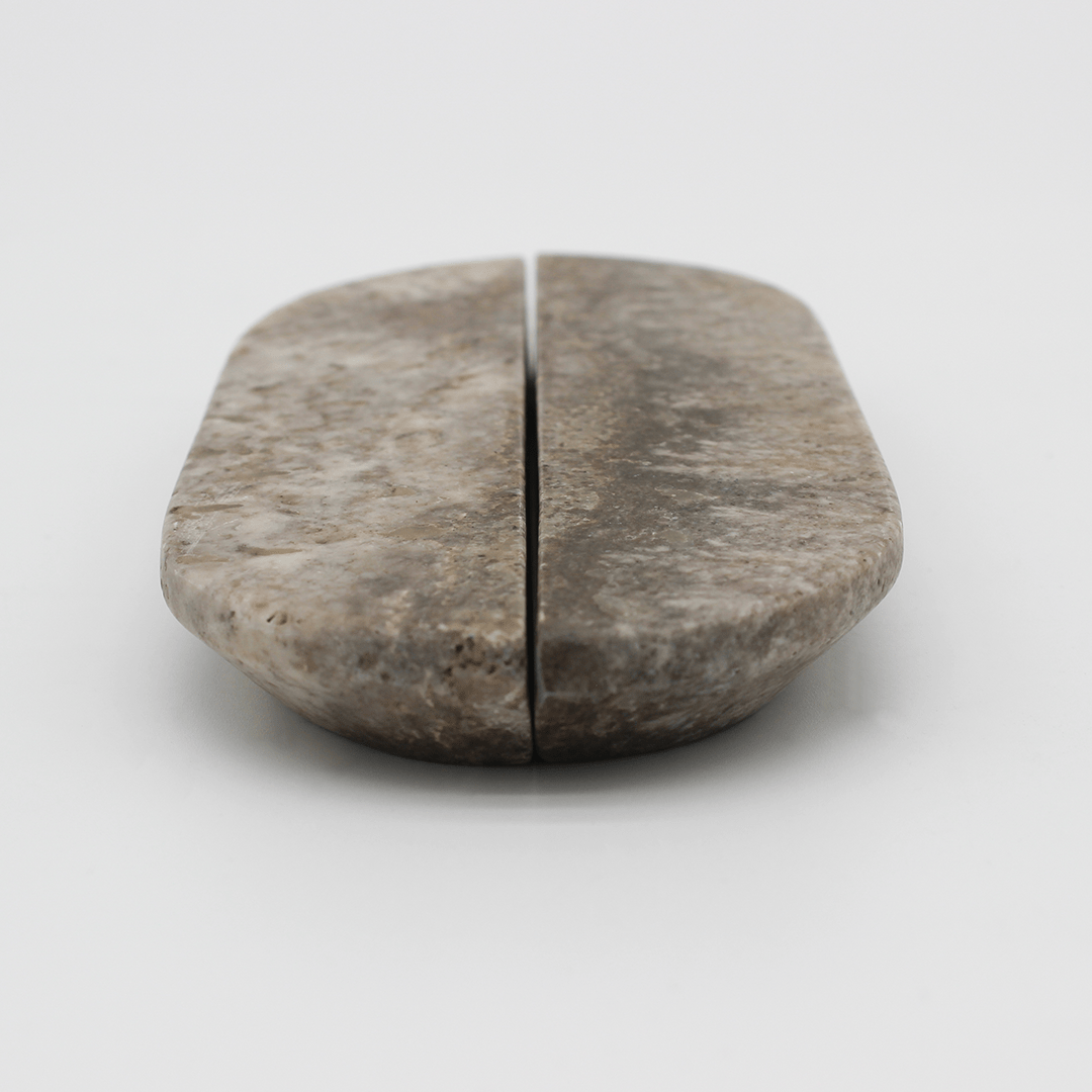Stone Cabinet Pull in Silver Travertine | Zephra