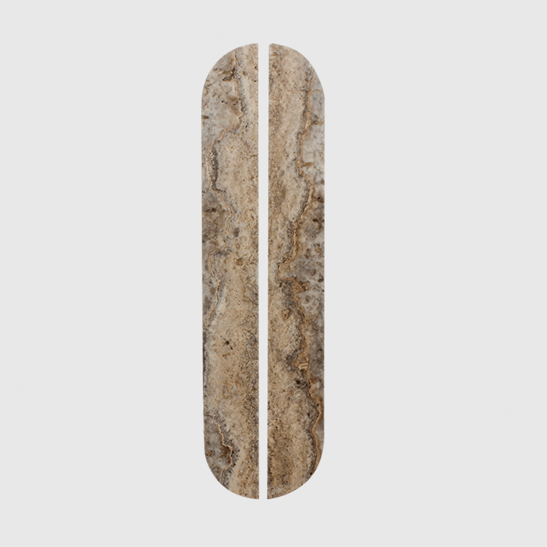Stone Cabinet Pull in Silver Travertine | Zephra