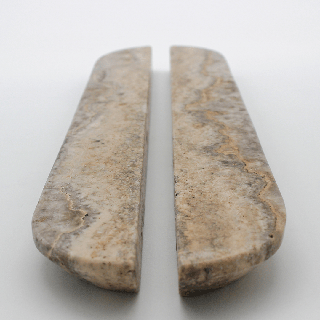 Stone Cabinet Pull in Silver Travertine | Zephra