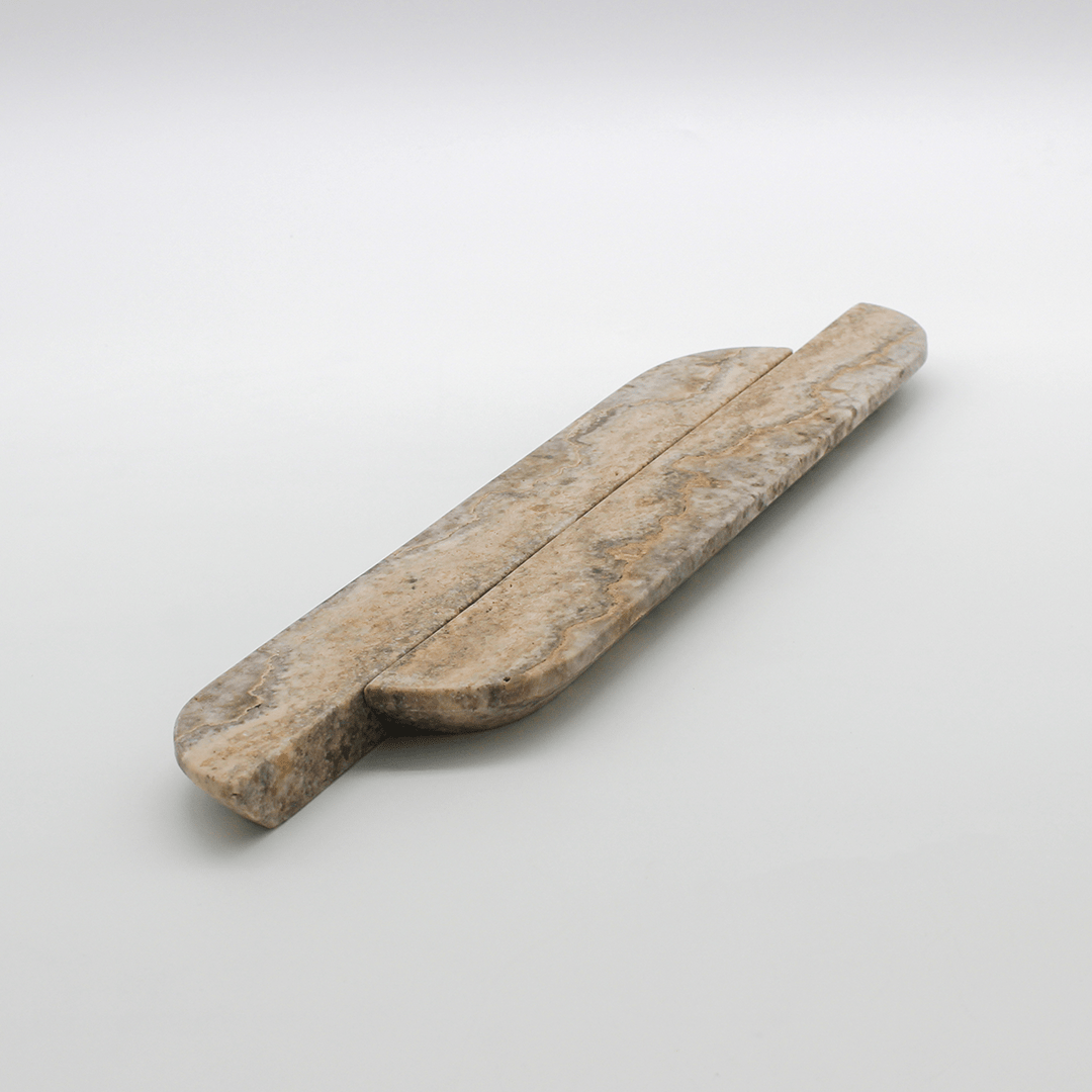 Stone Cabinet Pull in Silver Travertine | Zephra