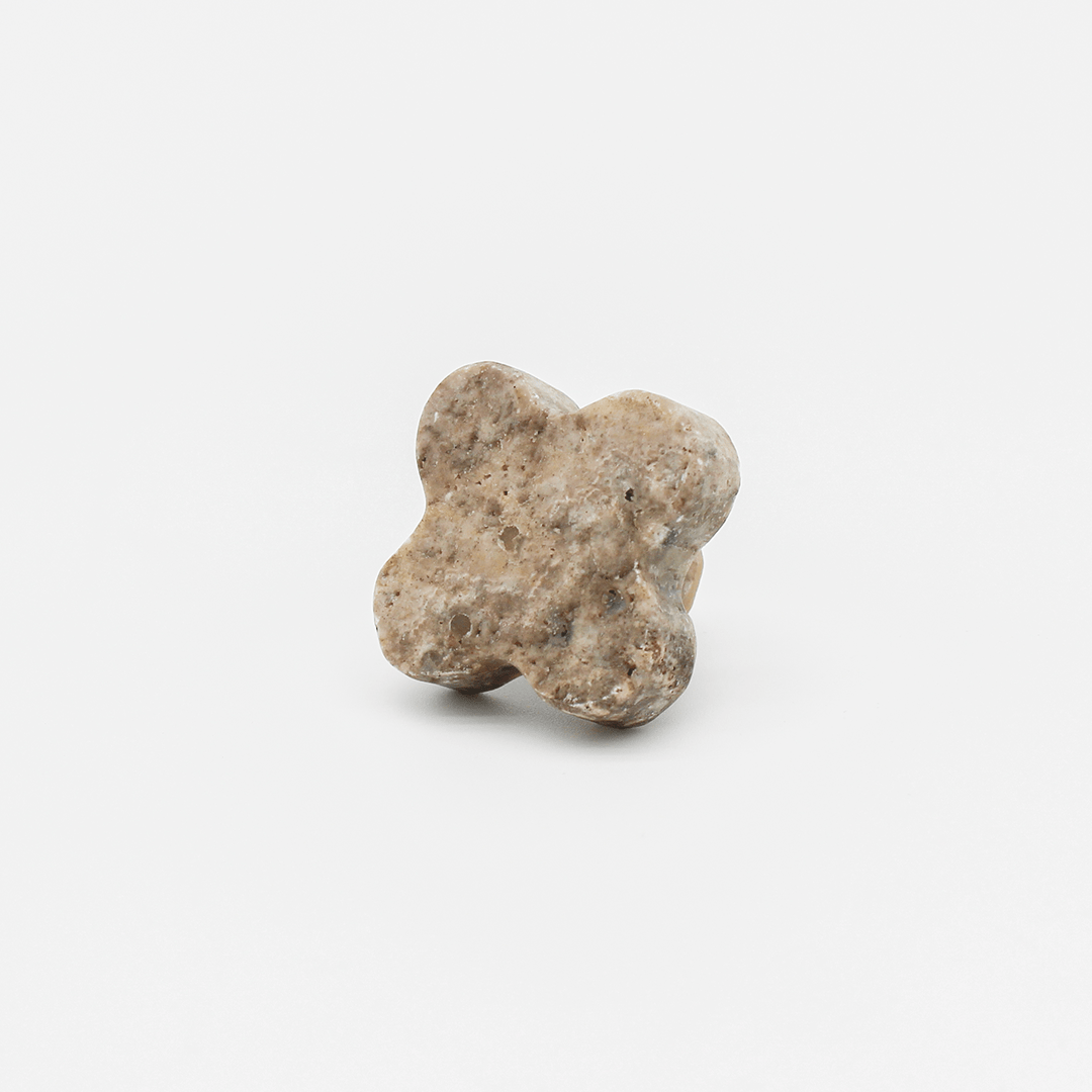 Stone Clover Shower Screen Knob in Silver Travertine | Zephra