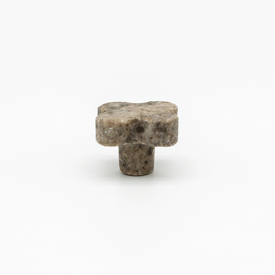 Stone Clover Cabinet Knob in Silver Travertine | Zephra