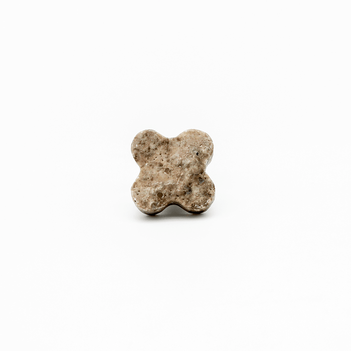 Stone Clover Cabinet Knob in Silver Travertine | Zephra #Finish_Silver Travertine