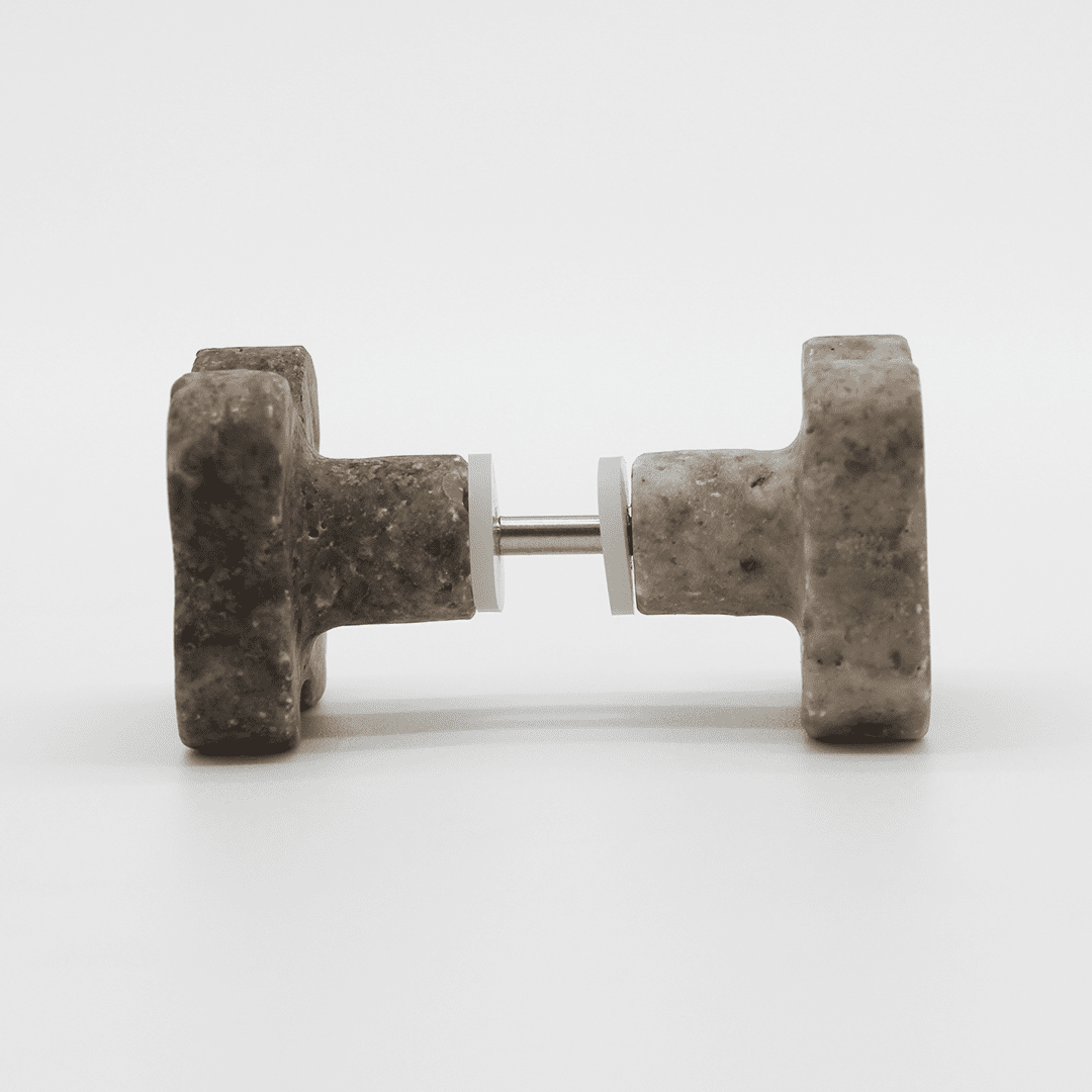 Stone Clover Shower Screen Knob in Silver Travertine | Zephra